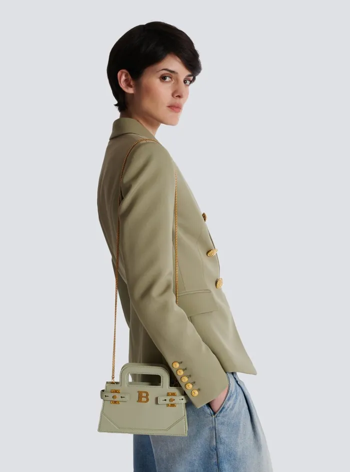Small BBuzz Top Handle Bag In Calfskin Green Women Balmain Handbags