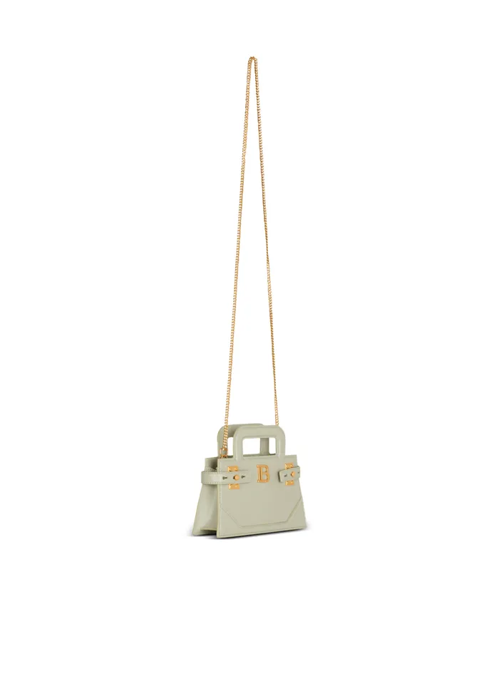 Small BBuzz Top Handle Bag In Calfskin Green Women Balmain Handbags