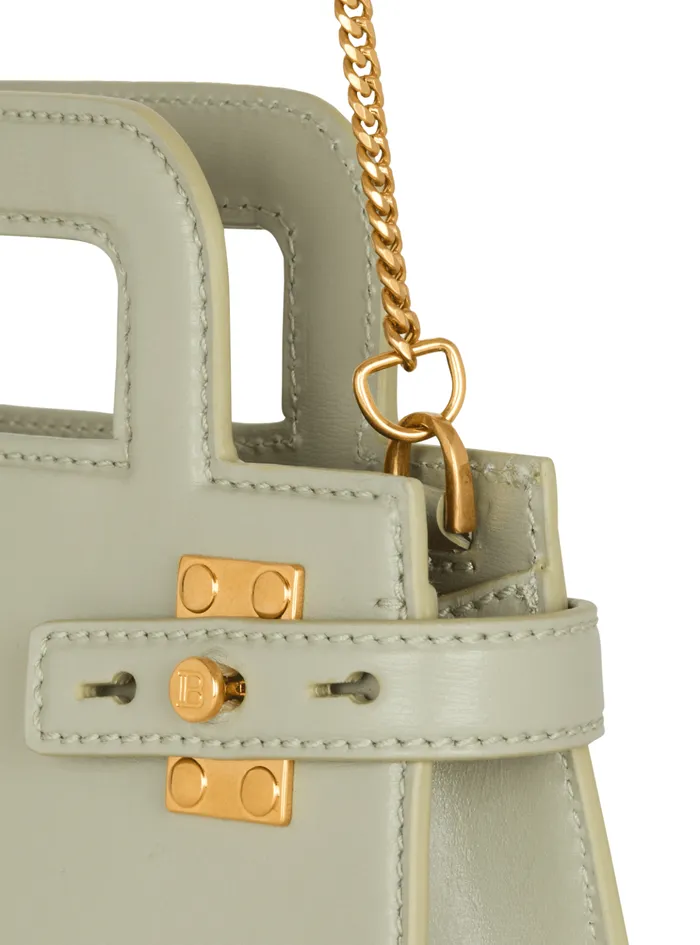 Small BBuzz Top Handle Bag In Calfskin Green Women Balmain Handbags