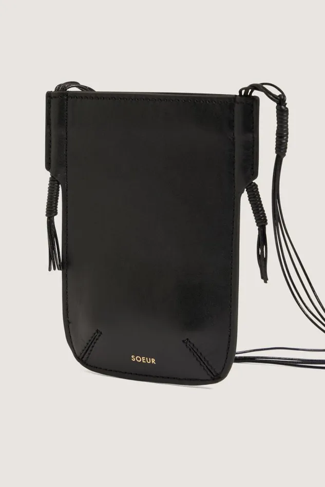 Small Leather Goods Women Soeur AMAURY PHONE HOLDER Black