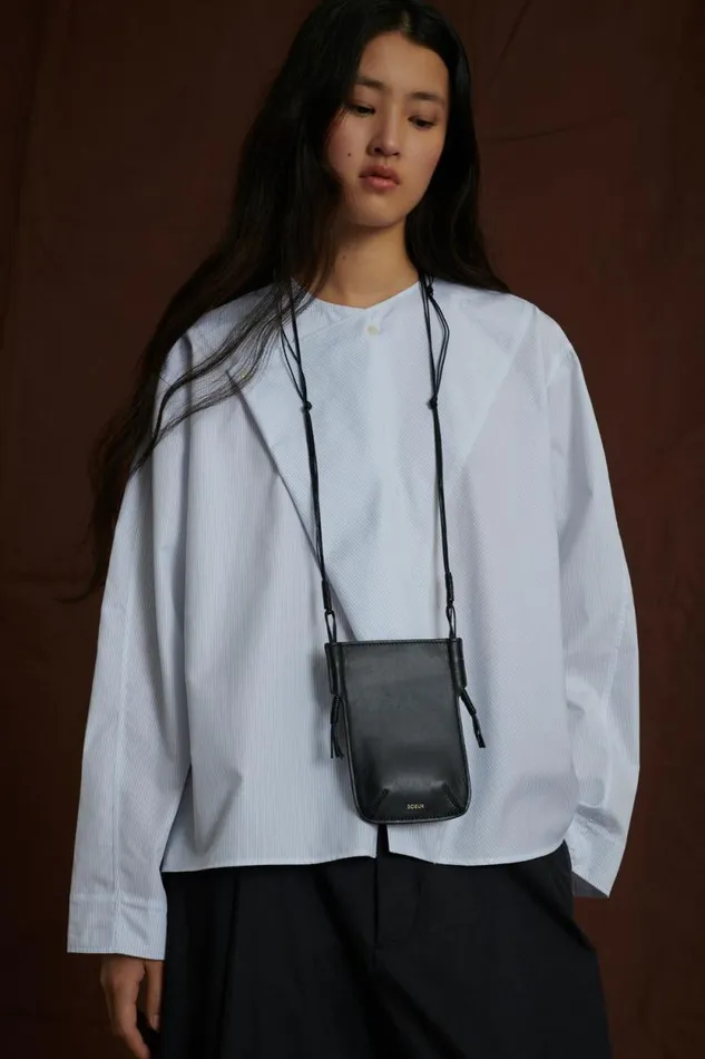 Small Leather Goods Women Soeur AMAURY PHONE HOLDER Black