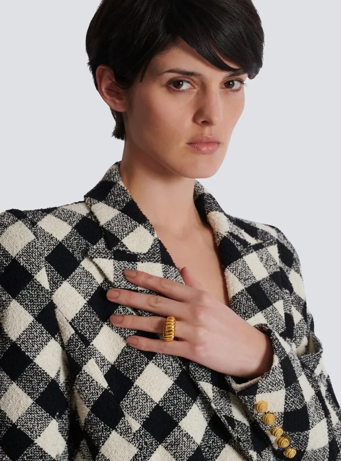 Snail Ring In Brass And Crystals Gold Women Balmain Fashion Jewelry