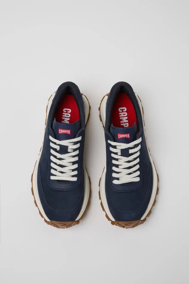 Sneakers Men Camper Drift Trail VIBRAM Blue Nubuck And Textile Sneakers