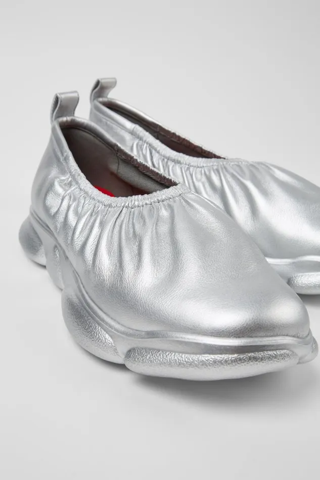 Sneakers Men Camper Karst Silver Leather Shoes