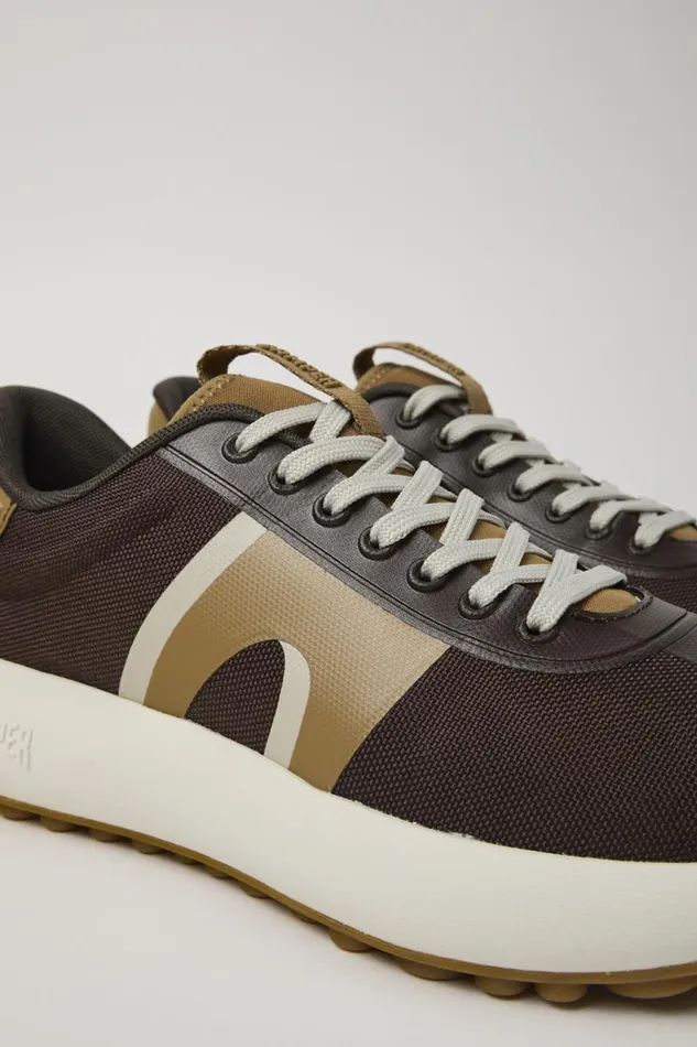 Sneakers Men Camper Pelotas Athens Brown Textile Sneaker