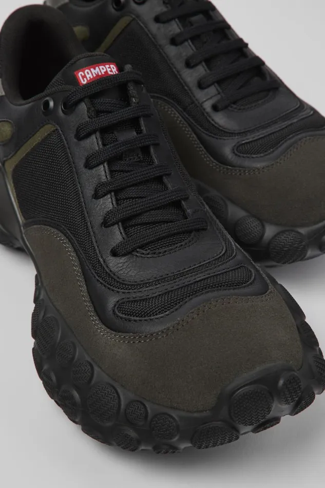 Sneakers Men Camper Pelotas Mars Black Textile And Nubuck Sneakers