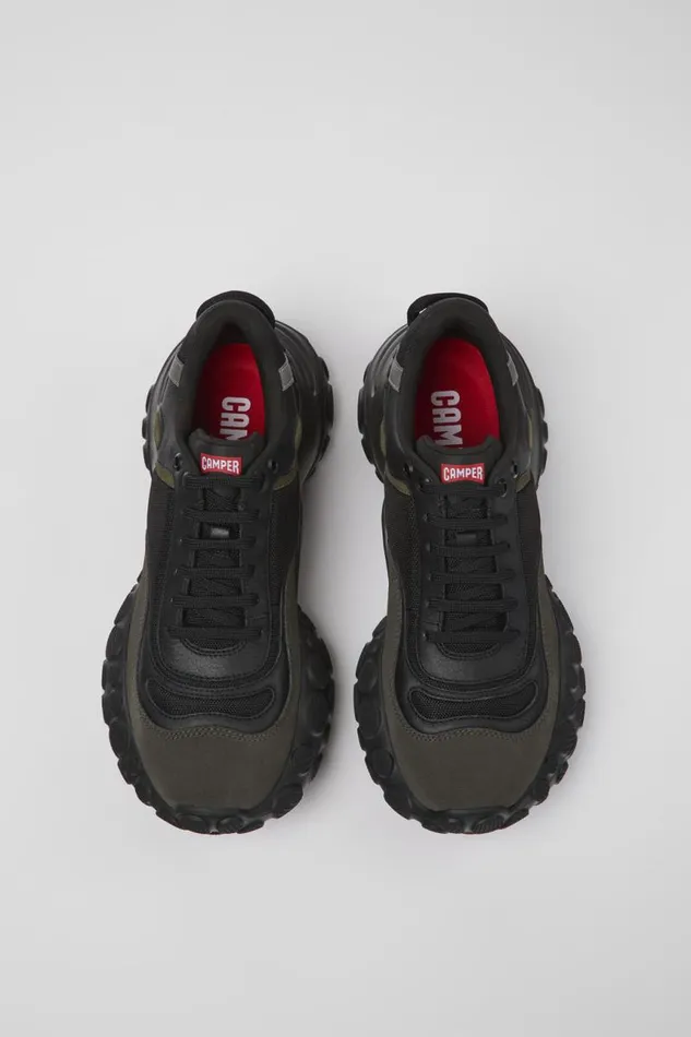 Sneakers Men Camper Pelotas Mars Black Textile And Nubuck Sneakers