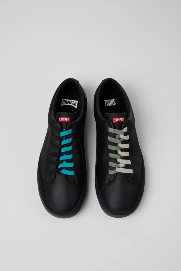 Sneakers Men Camper Twins Black Leather Sneakers