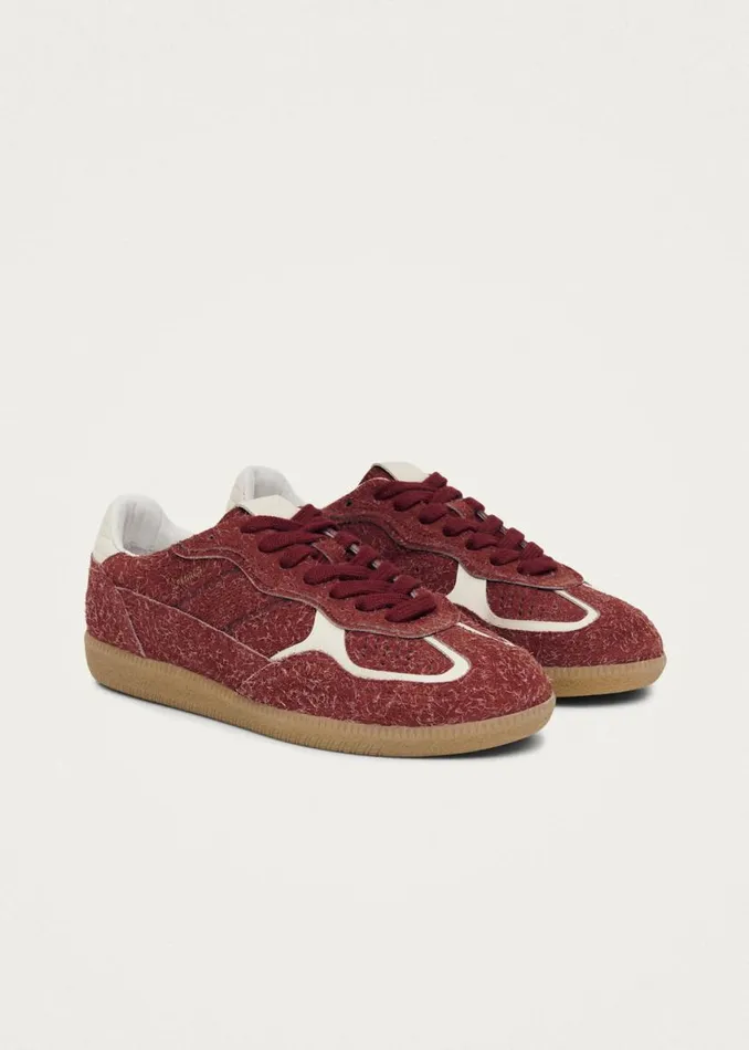 Sneakers WomenMen ALOHAS Tb490 Rife Suede Fuzzy Red Leather Sneakers