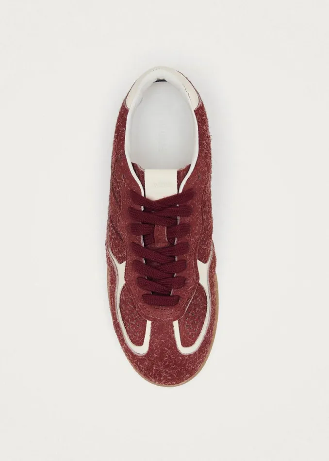 Sneakers WomenMen ALOHAS Tb490 Rife Suede Fuzzy Red Leather Sneakers