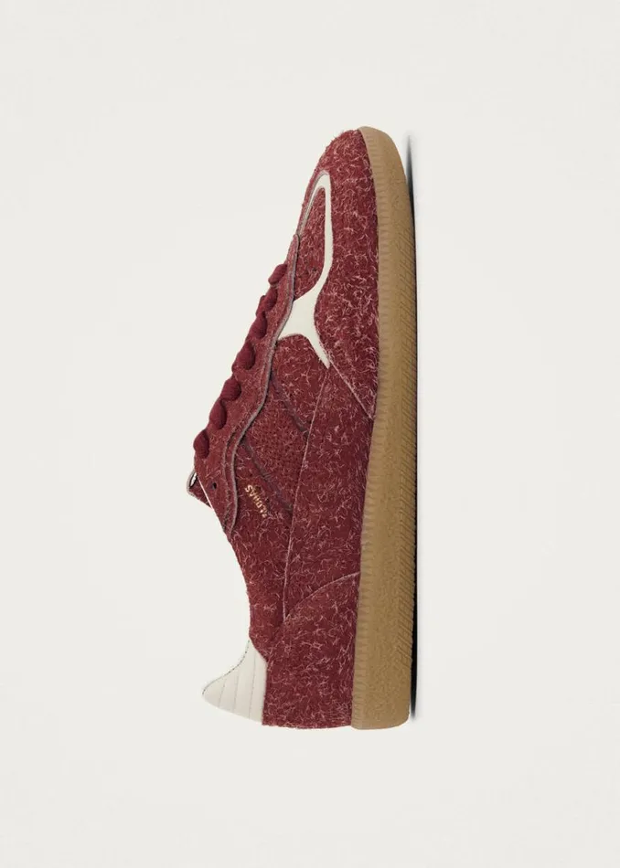 Sneakers WomenMen ALOHAS Tb490 Rife Suede Fuzzy Red Leather Sneakers