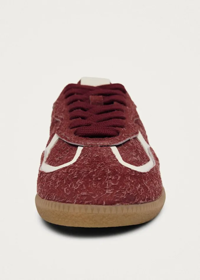 Sneakers WomenMen ALOHAS Tb490 Rife Suede Fuzzy Red Leather Sneakers