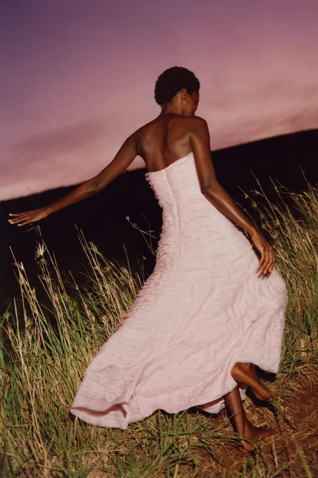 Soundscape Maxi Dress Chalk Pink Women Aje Pink Dresses