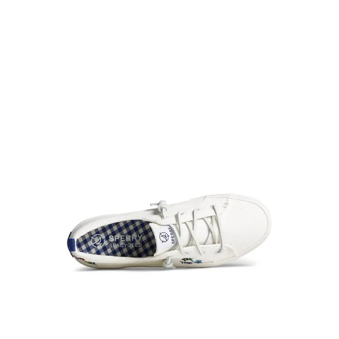 Sperry Crest Vibe Floral Sneaker White Women Sneakers