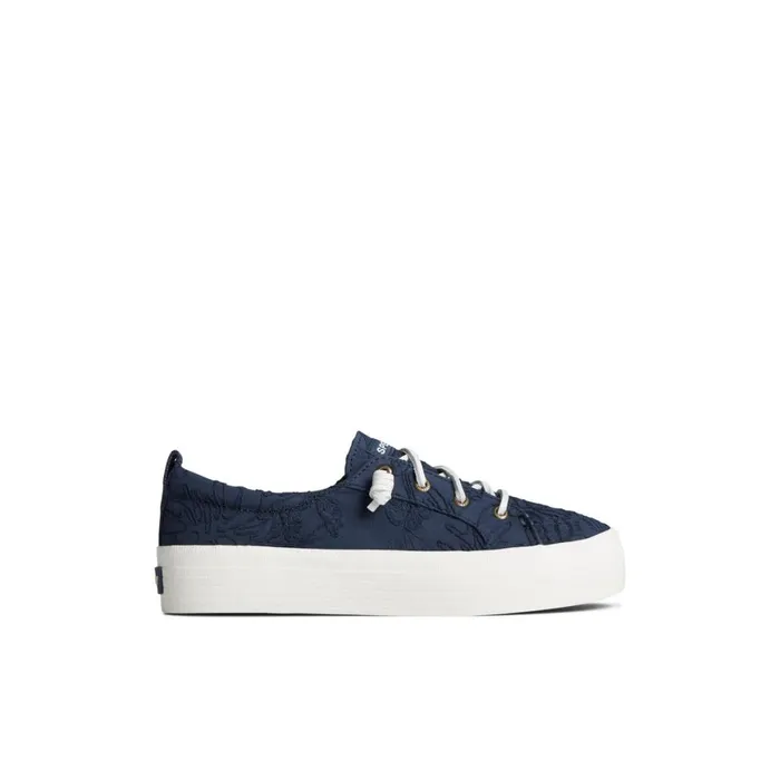 Sperry Crest Vibe Platform Lace Platform Sneaker Navy Women Flats