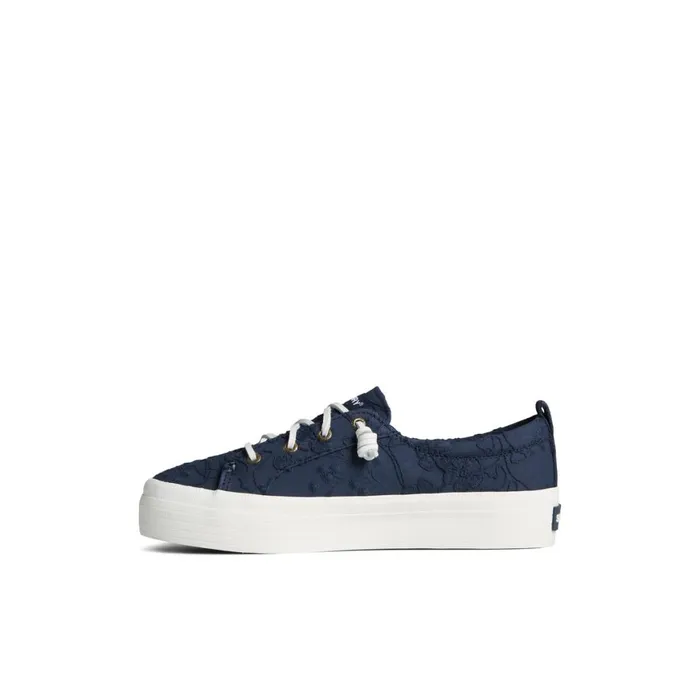 Sperry Crest Vibe Platform Lace Platform Sneaker Navy Women Flats