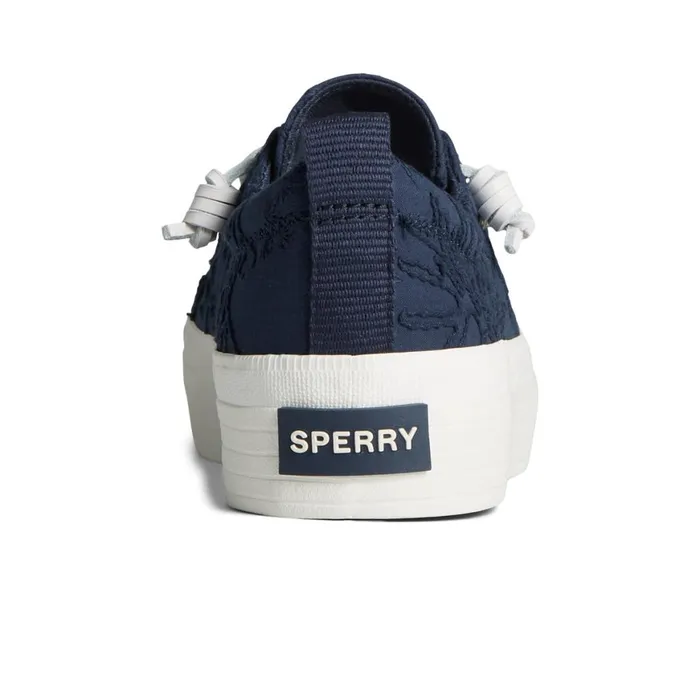 Sperry Crest Vibe Platform Lace Platform Sneaker Navy Women Flats