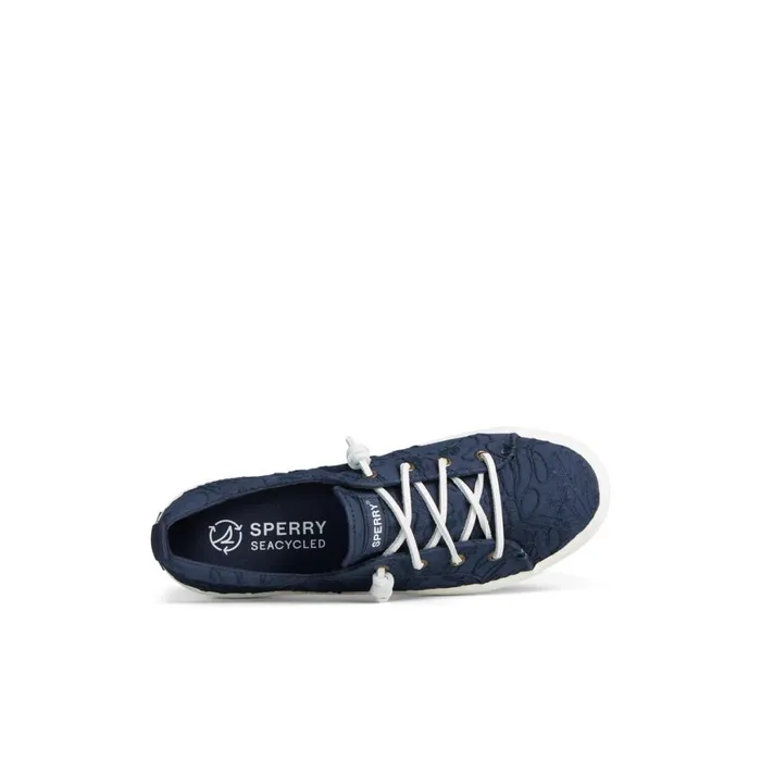 Sperry Crest Vibe Platform Lace Platform Sneaker Navy Women Flats