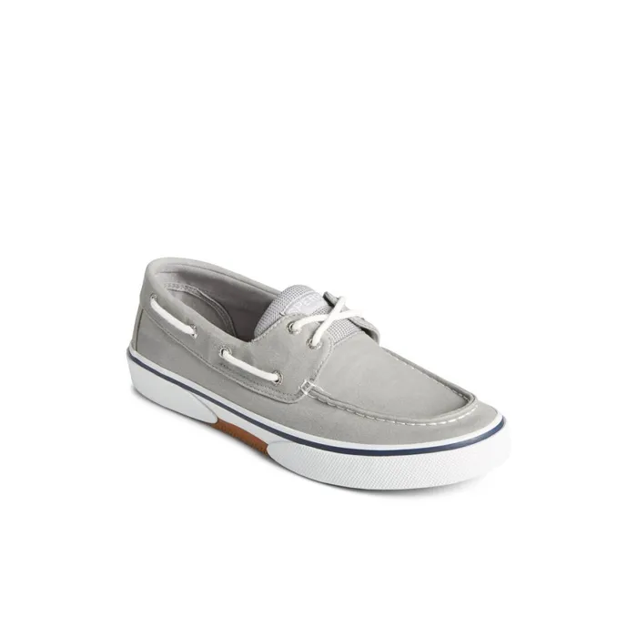 Sperry Halyard 2Eye Salt Washed Boat Shoe Grey Men Sneakers