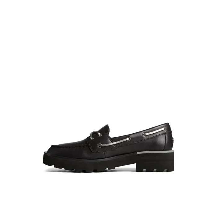 Sperry Lug Boat Shoe Black Women Boat Shoes