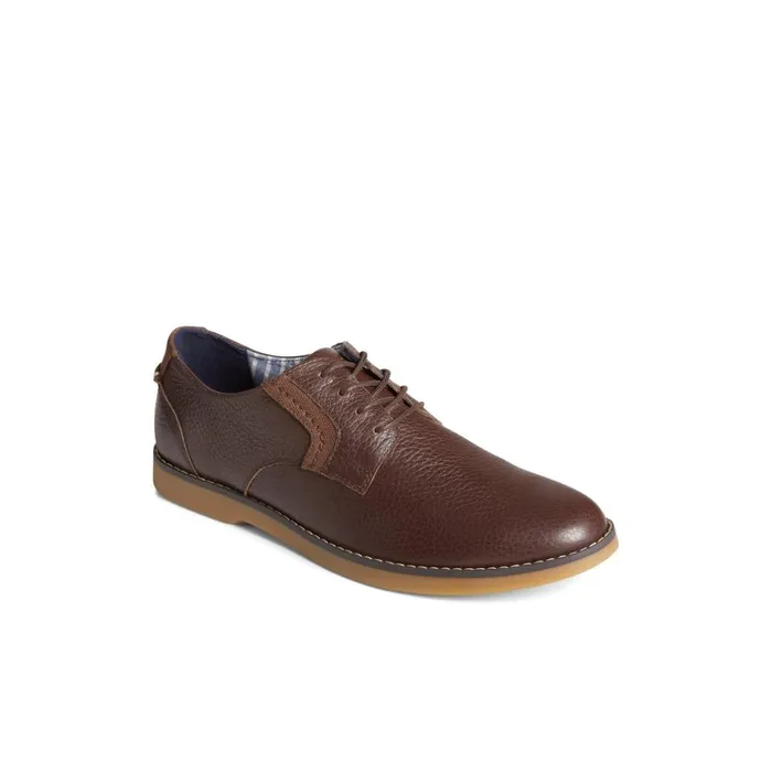 Sperry Newman Oxford Dress Shoe Brown Leather Smooth Men Loafers and Oxfords
