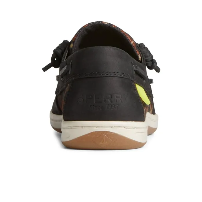 Sperry Songfish Cheetah Boat Shoe Black Women Boat Shoes