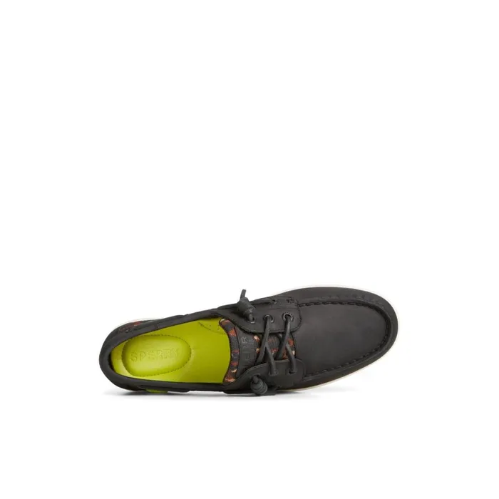 Sperry Songfish Cheetah Boat Shoe Black Women Boat Shoes