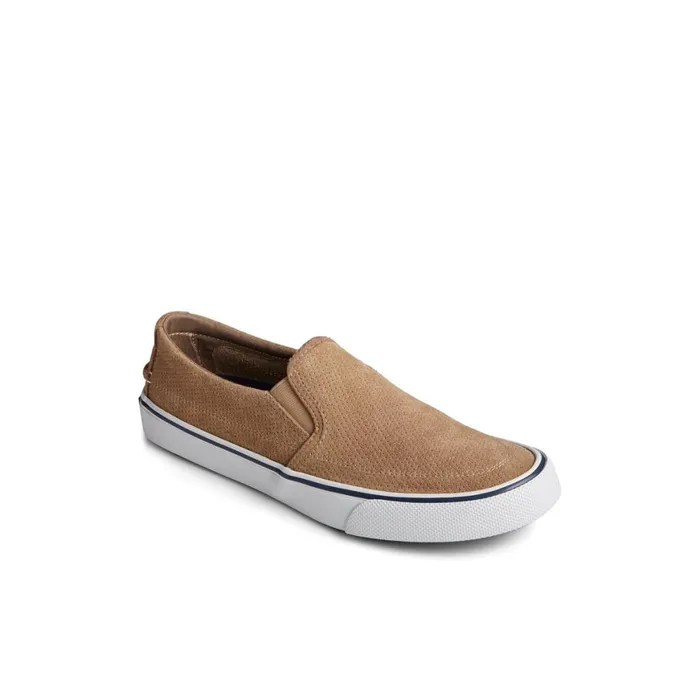 Sperry Striper II Twin Gore Perforated Slip On Sneaker Medium Beige Men Sneakers
