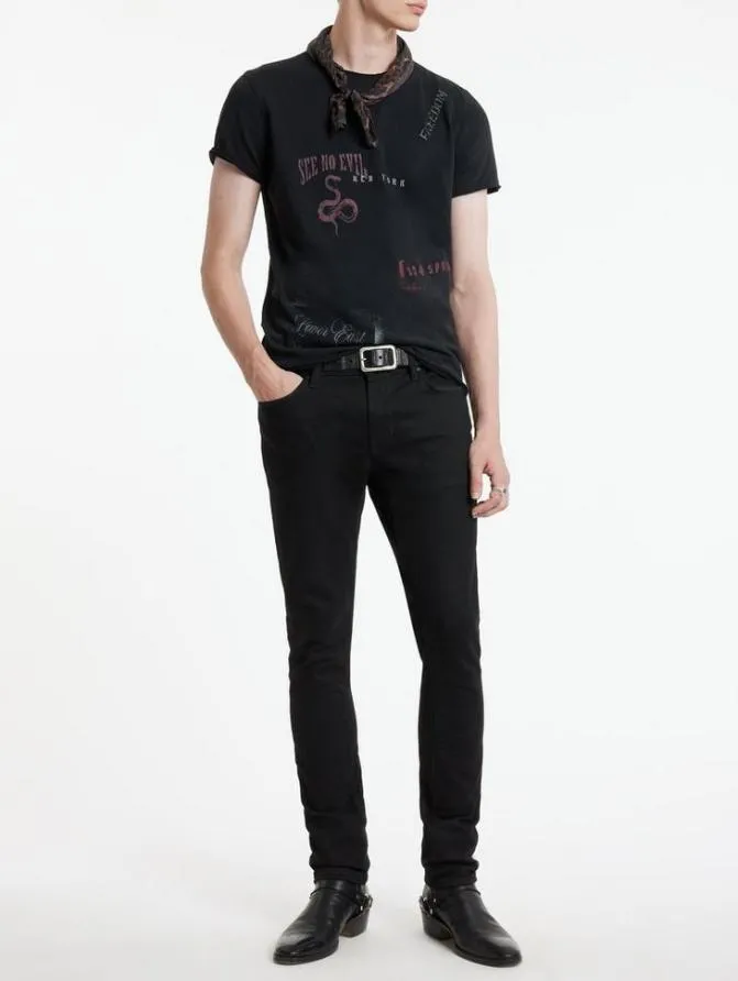 STENCIL TEE Black Clothing John Varvatos Graphic Tees