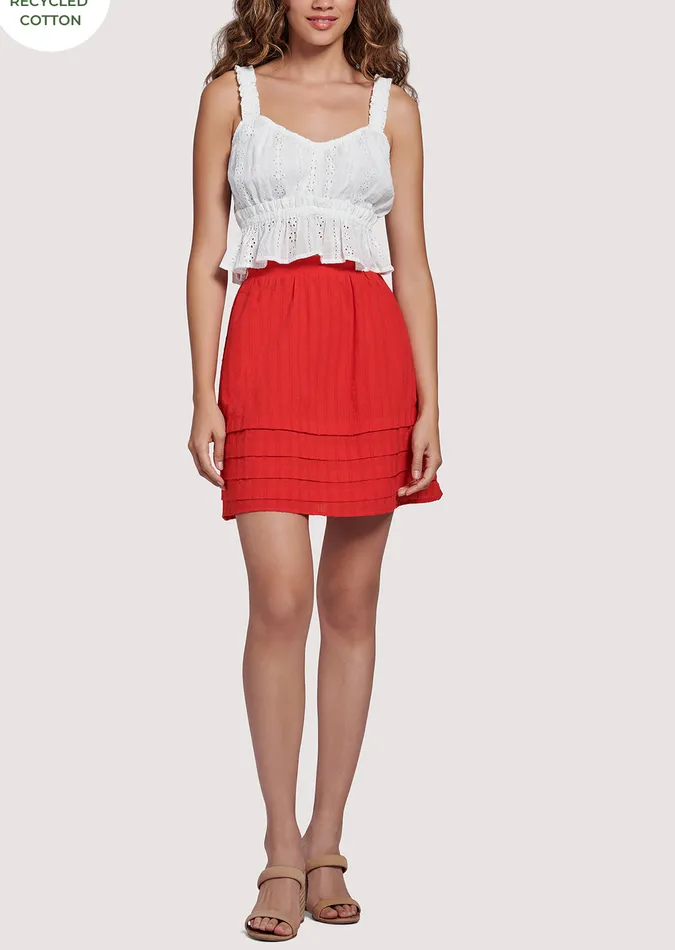 Strawberrry Waves Mini Skirt Red Women Lost Wander Skirts