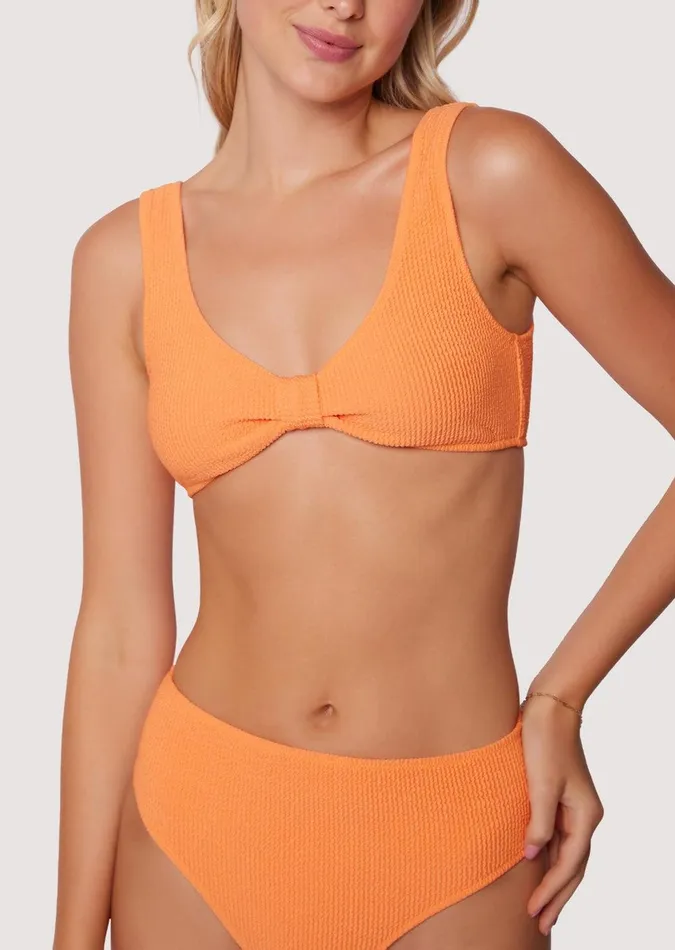 Sun Kissed Knotted Bikini Tank Top Orange Women Lost Wander Swim