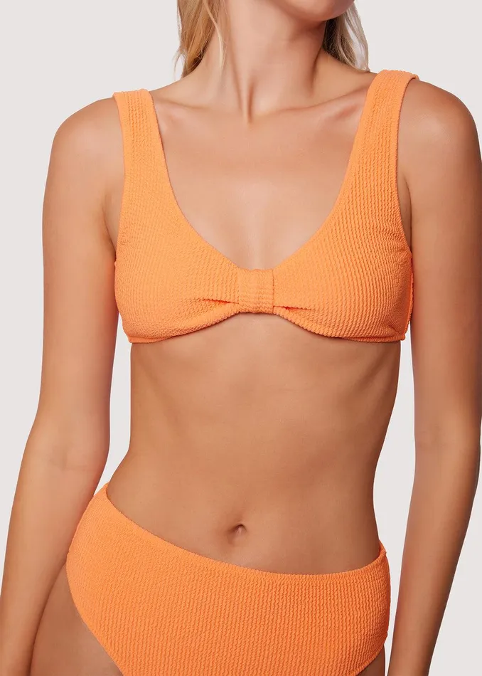 Sun Kissed Knotted Bikini Tank Top Orange Women Lost Wander Swim