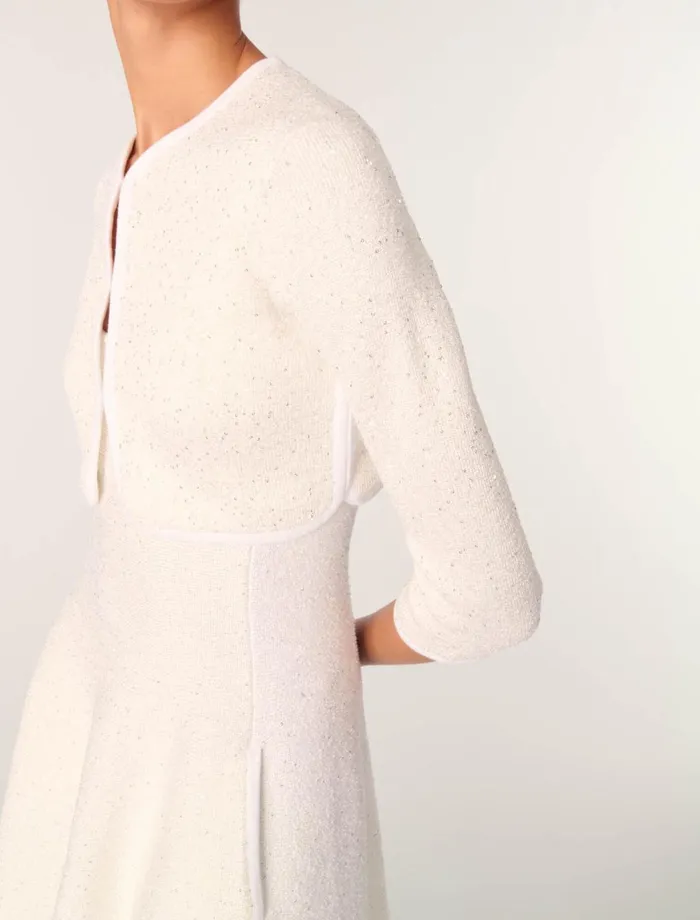 Sweaters and Cardigans Women Maje Cropped Cardigan With Rhinestones White