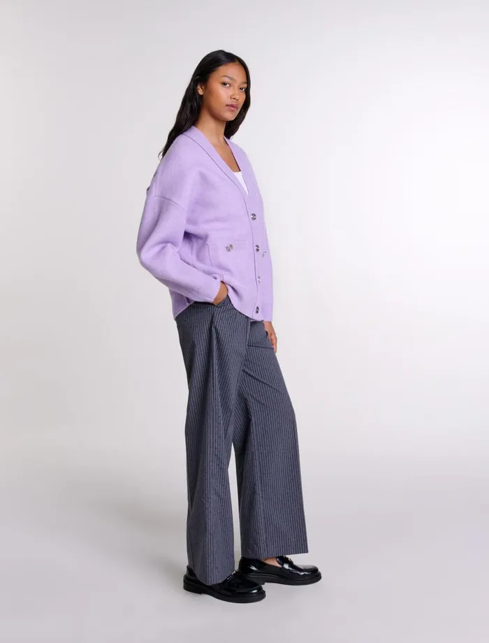 Sweaters and Cardigans Women Maje Longline Cardigan Parma Violet