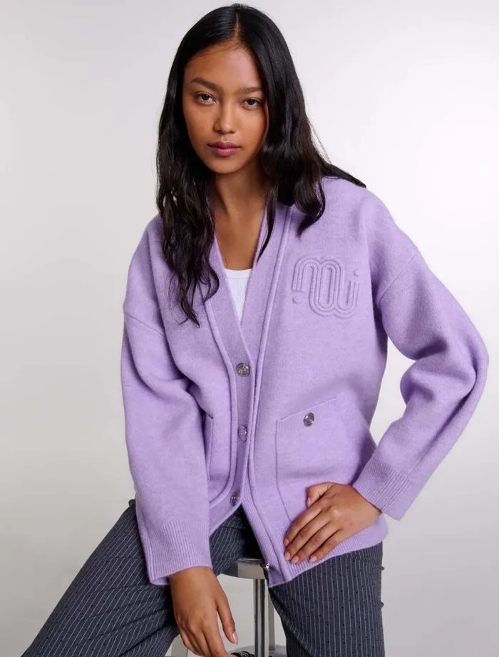 Sweaters and Cardigans Women Maje Longline Cardigan Parma Violet