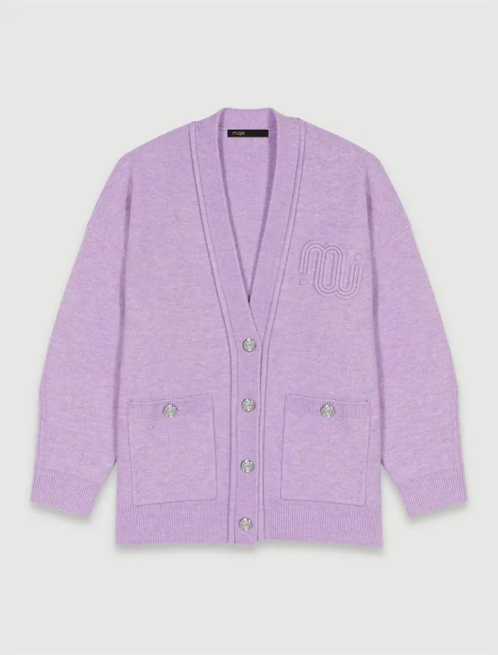 Sweaters and Cardigans Women Maje Longline Cardigan Parma Violet