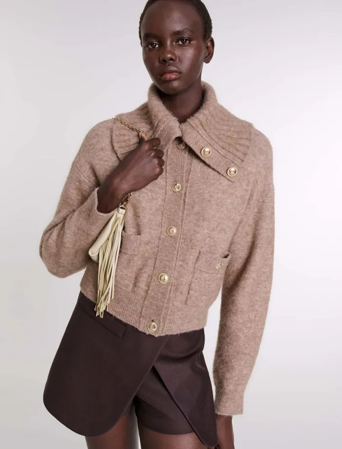 Sweaters and Cardigans Women Maje WoolBlend Cardigan Camel