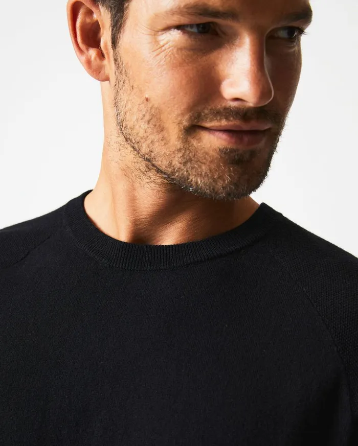 Sweaters and Sweatshirts Men Billy Reid Baseball Sweater Crew Black