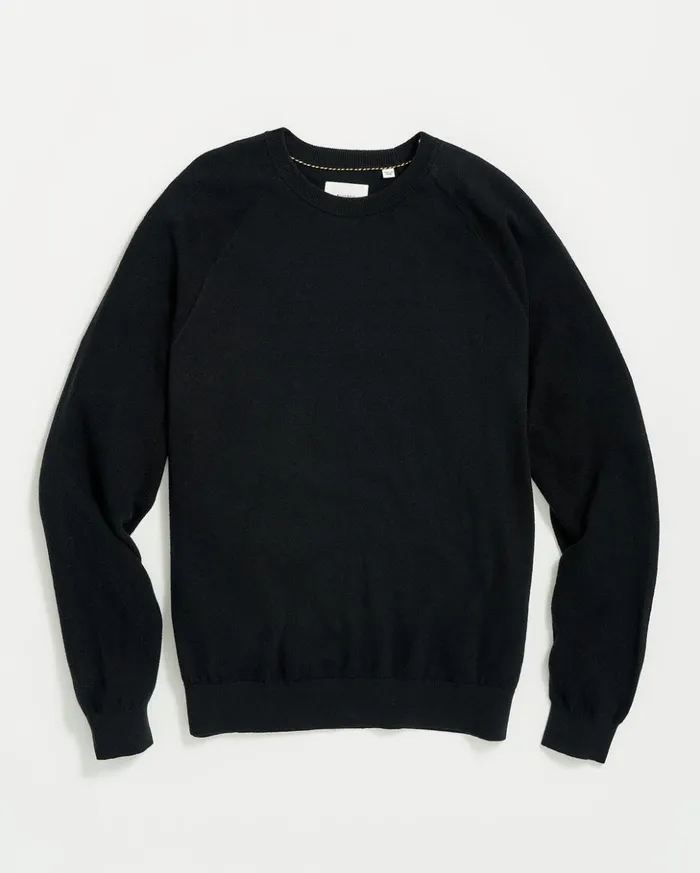 Sweaters and Sweatshirts Men Billy Reid Baseball Sweater Crew Black