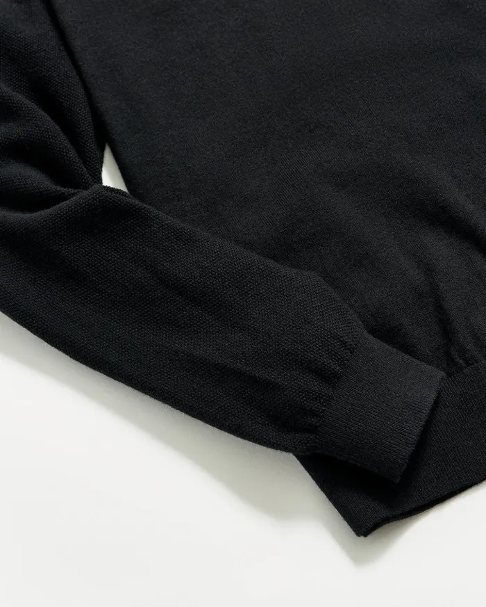 Sweaters and Sweatshirts Men Billy Reid Baseball Sweater Crew Black