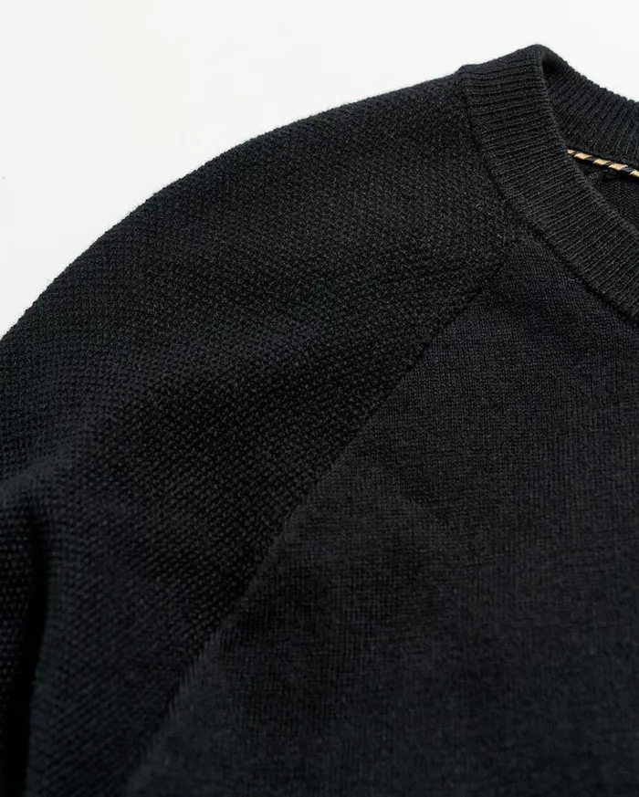 Sweaters and Sweatshirts Men Billy Reid Baseball Sweater Crew Black