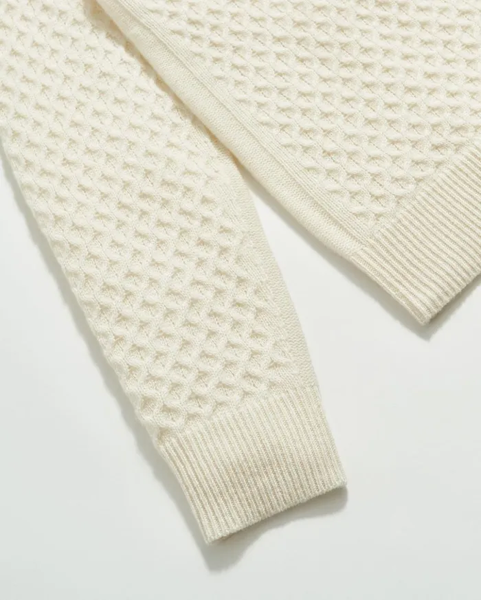 Sweaters and Sweatshirts Men Billy Reid Cashmere Honeycomb Turtleneck Natural