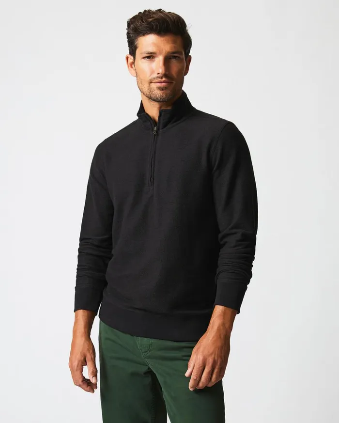 Sweaters and Sweatshirts Men Billy Reid Herringbone Half Zip Black