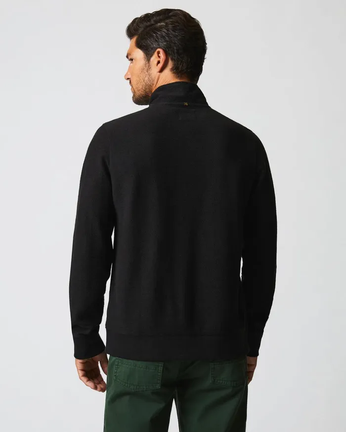 Sweaters and Sweatshirts Men Billy Reid Herringbone Half Zip Black