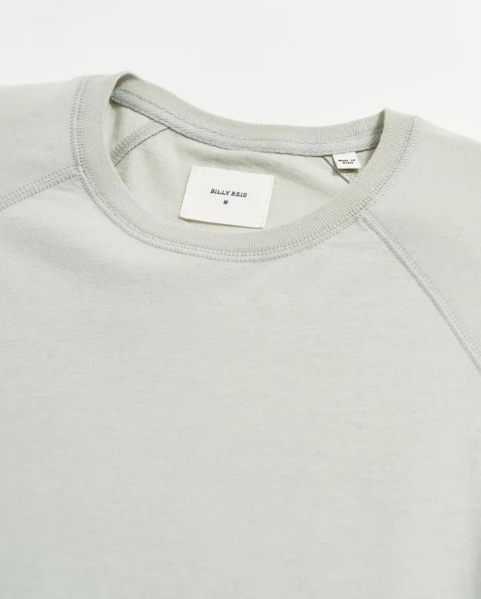 Sweaters and Sweatshirts Men Billy Reid Ls Sueded Cotton Crew Silver