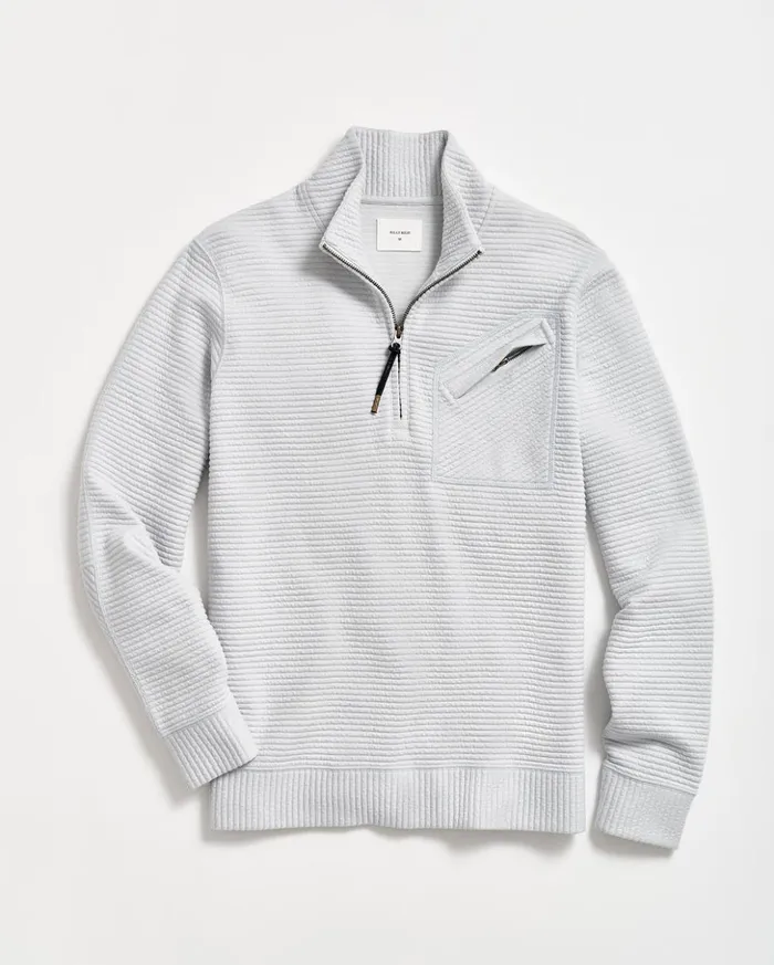 Sweaters and Sweatshirts Men Billy Reid Quilted Half Zip Beach Blue