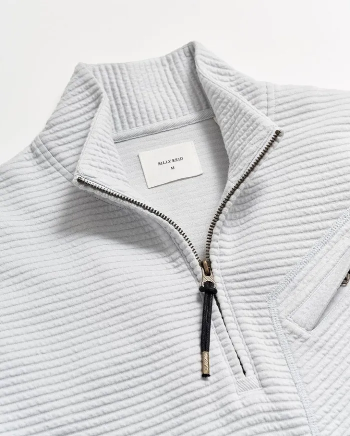 Sweaters and Sweatshirts Men Billy Reid Quilted Half Zip Beach Blue