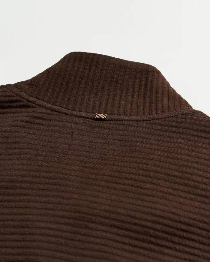 Sweaters and Sweatshirts Men Billy Reid Quilted Half Zip Chocolate