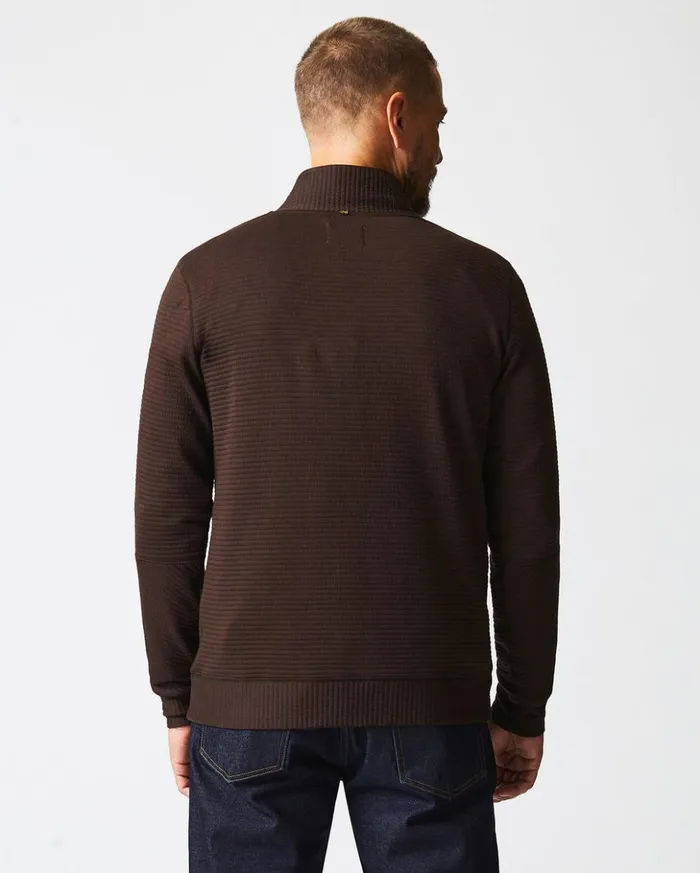 Sweaters and Sweatshirts Men Billy Reid Quilted Half Zip Chocolate