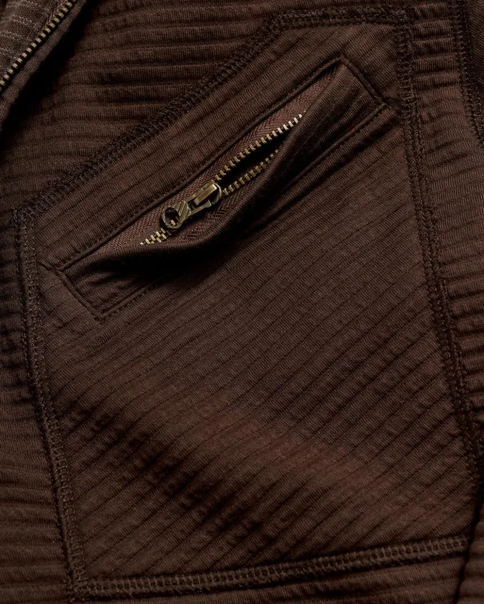 Sweaters and Sweatshirts Men Billy Reid Quilted Half Zip Chocolate
